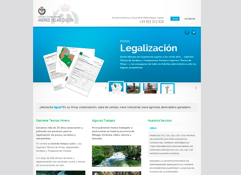 Proyecto diseño web Gabinete Técnico Minero Andrés Velasco León - HDoble Creativos